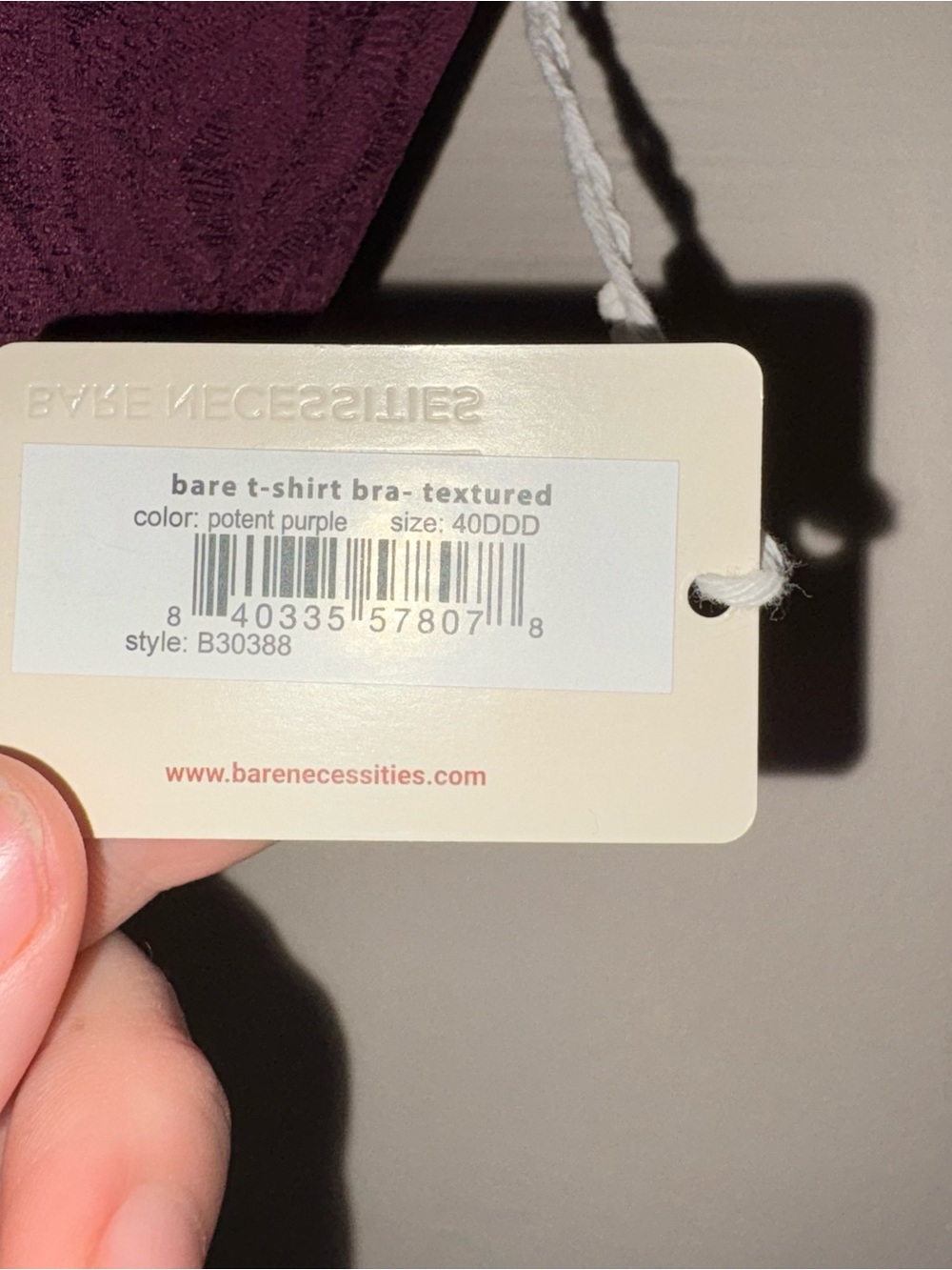 NWT Bare Necessities t shirt bra burgundy 40DDD - Picture 5 of 6